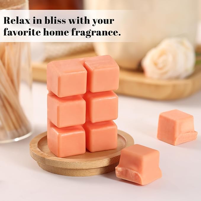 DEVI Fall Scented Wax Melts 4 Pack(24-Cubes), Natural Soy Wax Cubes Strong Scent -Pumpkin Spice Cloud- Long Lasting Scented Melts for Warmer,