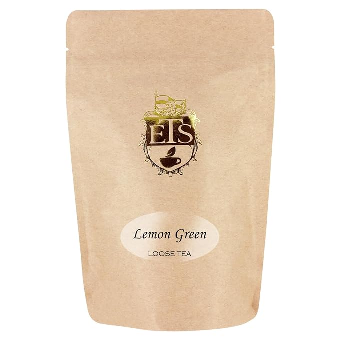 English Tea Store - Lemon Green Tea | Loose Leaf Pouch 4oz | With Lemon Peel and Flower Petals | Low Caffeine | Vegan and Kosher | Enjoy Hot or Iced | High Antioxidant Green Tea Blend