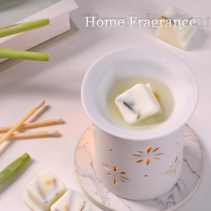 LETINE Wax Melts 10oz(4 Pack), Lemongrass Scented Wax Melts, 100% Soy Wax Melts Wax Cubes with Natural Strong & Non Toxic Essential Oil for Warmer, Gifts Set for Home Fragrance/Spa/Aromatherapy