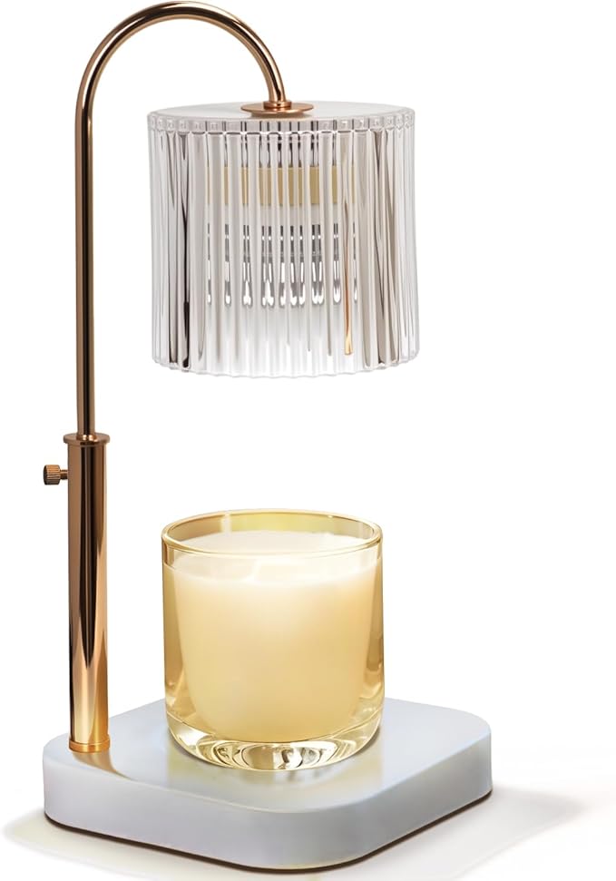 Candle Lamp Warmer with Timer,Electric Candle Light Warmer,Best Friend Birthday Gifts for Women,20 Gears Rotary Dimming with 2 Bulbs