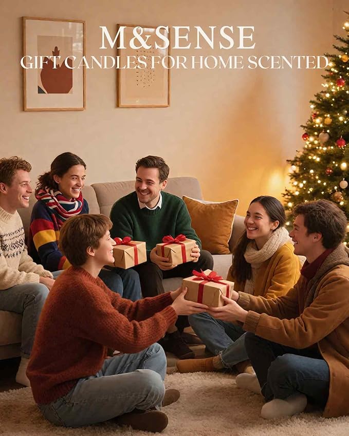 M&SENSE Oud Mood Scented Candles Natural Non Toxic, Aromatherapy Candle for Stress Relief Meditation Relaxing, Housewarming Gifts for Women Men, 11.3oz 70 Hour Long Burning