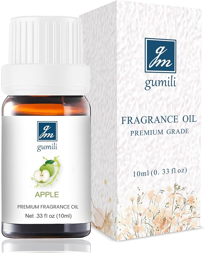 Apple Fragrance Oil 10ml - Sweet Crisp Apple Scented Oil for Diffuser, Home Fragrance, Candle Making, Soap, Bath Bombs, Perfume, Long-Lasting Aroma