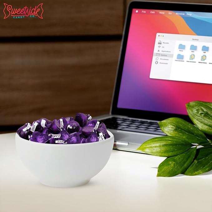 Kisses Special Dark Chocolate - 2 LB (Approx. 200 pcs) - Bulk Individually Wrapped Purple Foil Candy