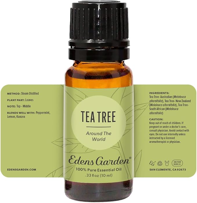 Edens Garden Tea Tree Around The World Essential Oil- 100% Pure Premium Grade, Undiluted, Natural, Therapeutic, Aromatherapy, The Best for Diffuser, Skin, Face, Hair 10 ml (.33 fl oz)