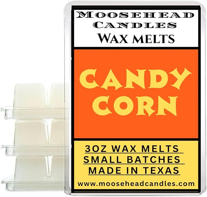 Candy Corn Scented Wax Melts – 4 Pack Soy Blend Fall & Halloween Wax Tarts – Strong Long-Lasting Fragrance – People & Pet Safe – Hand Poured in Texas – Perfect for Autumn & Holiday Décor