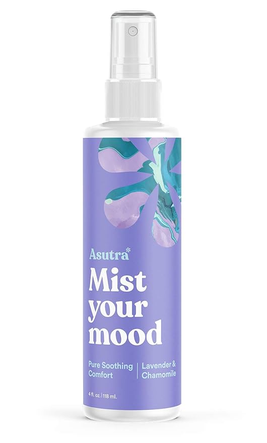 ASUTRA Multi-Use Essential Oil Aromatherapy Pillow Spray (Lavender & Chamomile), 4 fl oz – Mist for Face, Body, Rooms & Linens – Car, Fabric, and Bathroom Freshener