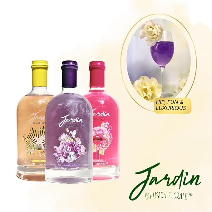 JARDIN FLAVOR BUNDLE 3 Pack Sugar Free Cocktail Mixers - Aromatic Spirit Enhancer for Cocktails and Mocktails - Rose, Honeysuckle, & Lavender Syrup for Coffee, Mimosas, Lemonade, & Spritzers (25.4 Fl Oz)