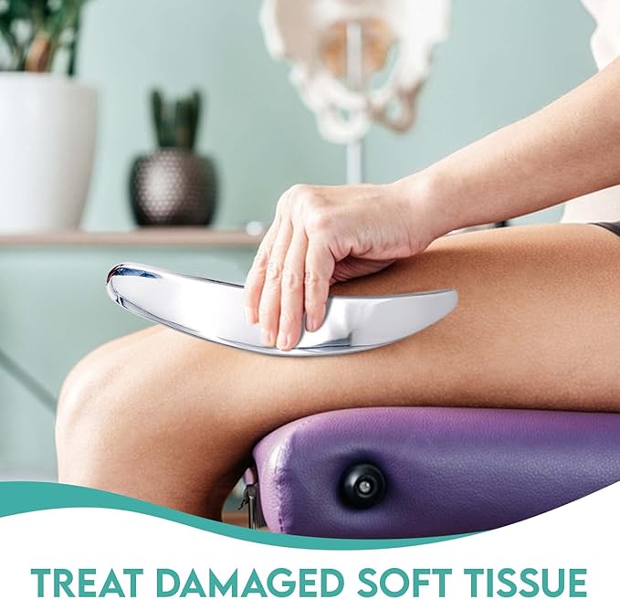 COZLOW 2-in-1 Muscle Scraper Tool Set - Skin Scraping Massage Tools for IASTM Therapy - Deep Tissue Gua Sha for Soft Tissue Mobilization, Fascia & Myofascial Release - Stainless Steel Metal Blades