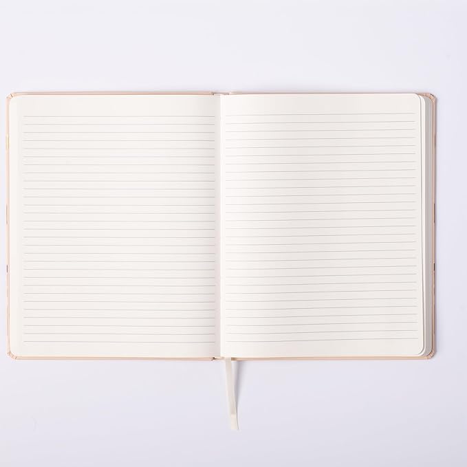 Eccolo Large Lined Journal Notebook, Writing Journal, 256 Ruled Ivory Pages, Ribbon Bookmark, Lay Flat, Desk Size for Work or School