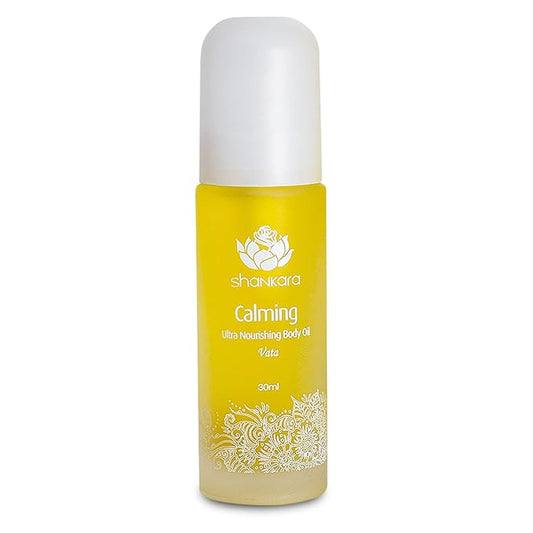 Shankara Calming Body Oil for Women and Men with Avocado, Sesame, Almond, Jasmine, Vetiver, and Borage – Perfect Moisturizing Body Oil for Relaxing Mind and Body. (30ml/1 bottle)