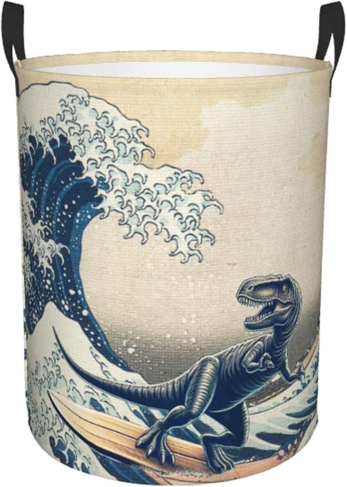 Laundry Basket Wave Collapsible Large Capacity, Dirty Clothes Basket Durable Lightweight Hamper With Handles Ideal For Clothes, Toys Home Organization