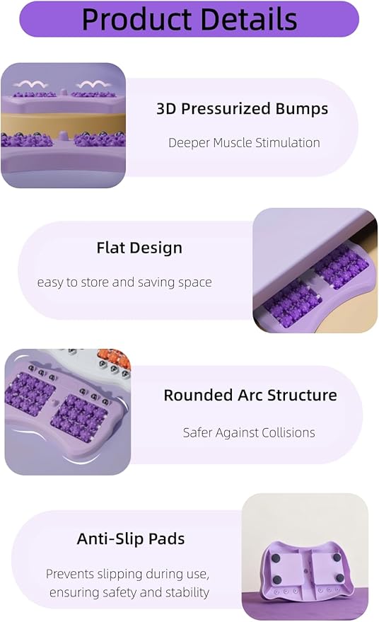 Foot Massage Roller, Portable Reflexology Massager for Relieve Pain from Plantar Fasciitis and Improved Circulation,Three Massage Techniques for Relax Muscles suitable for Home Office Use (purple)