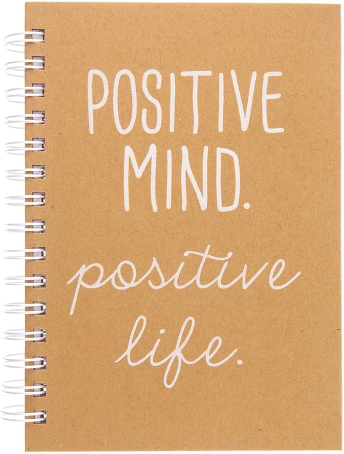 Graphique Designer Notebooks - Positive Mind. Positive Life. - Spiral Bound Writing Journals for Offices, Schools, Classrooms, and More - Hard Cover with 160 Ruled Pages (6.25" x 8.25")
