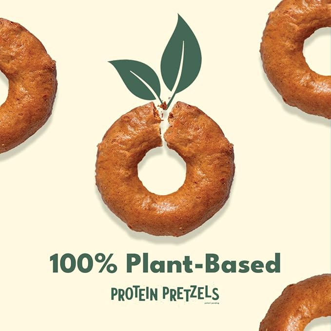 Crisp Power Protein Pretzels, Sea Salt, High Protein Vegan Keto Snack, 28 G Plant Based Protein, Low Carb Crunchy Pretzel Snacks, Sugar Free, No Seed Oils, 1.75 oz Bags, 24 Pack