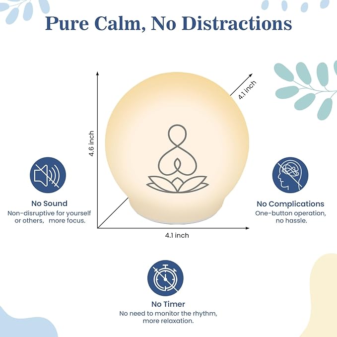 Syrinx Guided Meditation Light – Meditation Aid with Rhythmic Glow for Focus,Anxiety Relief Items for Calm Down Corner,Stress-Relieving Relaxation & Mindfulness, Quiet Rooms,Home or Office Use