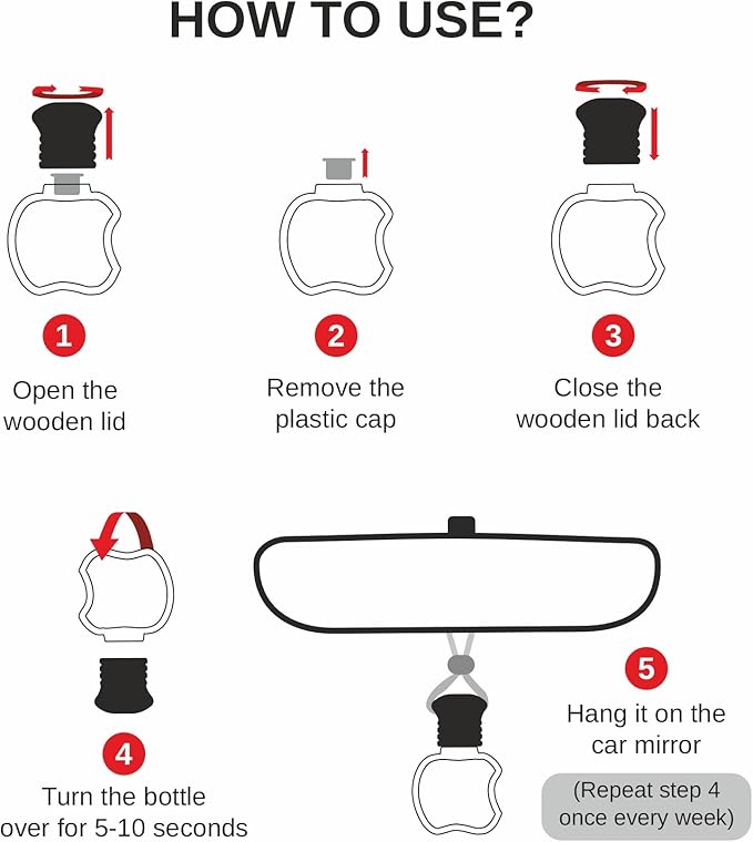 Kabod Premium Vanilla 2‑Pack Car Air Freshener | Hanging Essential Oil Diffuser | Natural Long‑Lasting Vanilla Scent | Odor Eliminator | 10 ml Each