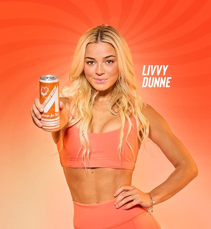 Accelerator Energy Drink Sugar Free, Orange Ice Pop 12oz can(12 pack), Zero Sugar Energy Drinks with Sustained Energy from 100% Natural Caffeine (200mg) & Green Tea extract