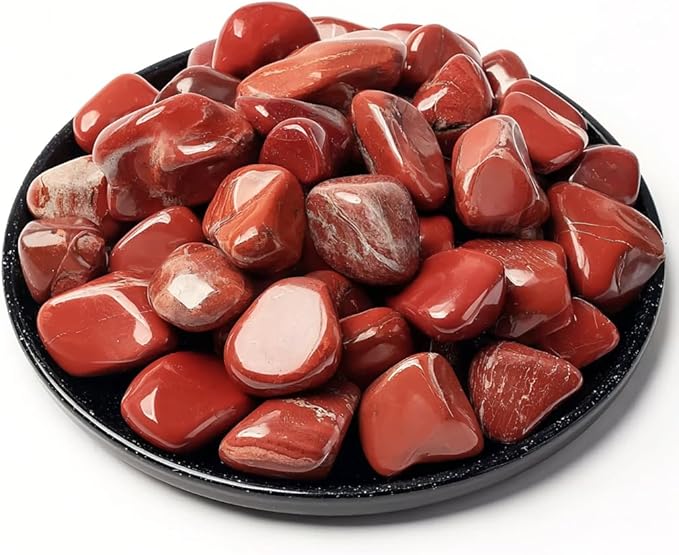 Red Jasper Healing Crystal Stone Set - 24 Pieces, 0.6" Natural & Polished Stones for Healing, Meditation, Reiki, Chakra, Crafting & Decoration