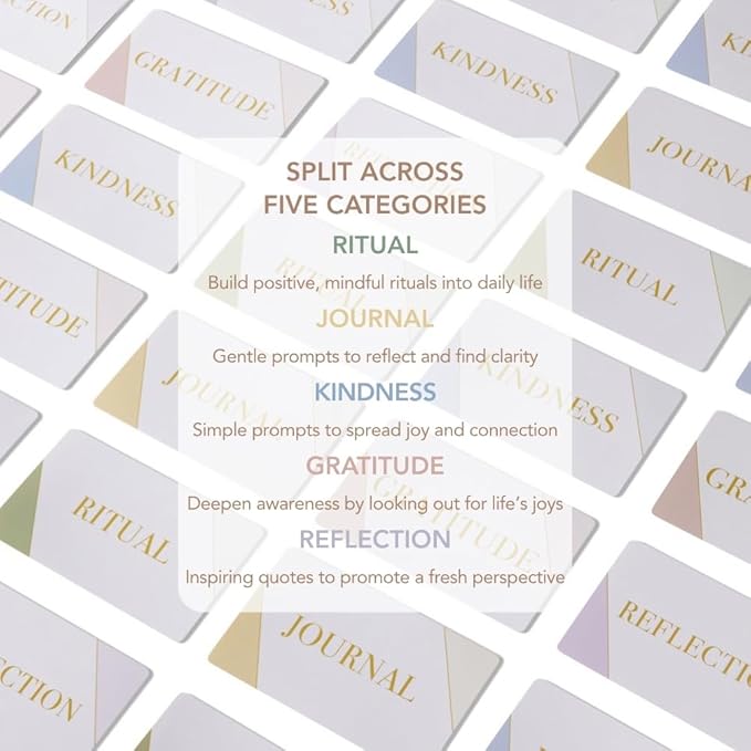 Mind Cards 45 Cards for Daily Rituals, Gratitude & Journaling Simple Steps to Positive Habits, Self Care for Busy Lives & Careers For Women & Men