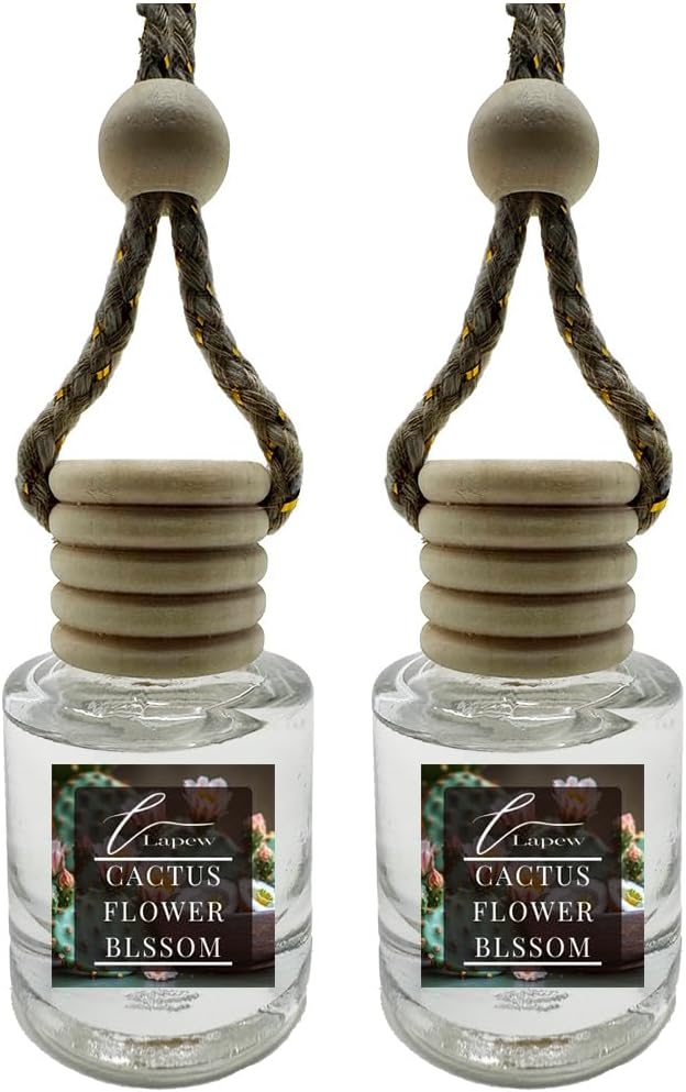 Car Air Freshener Diffuser – 2 Pack Hanging Air Freshener Diffuser (.34 Oz, Cactus Flower Blossom)
