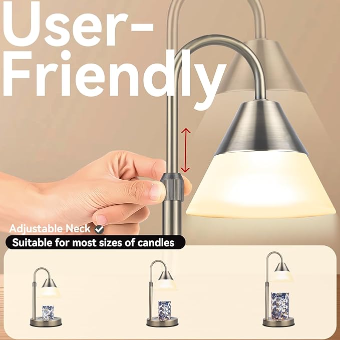 Dimmable Candle Warmer Lamp with Timer Adjustable Height, Mothers Day Birthday Gifts for Mom Women, Candle Lamp Warmer House Warming Gift New Home Decor for Bedroom Living Room Office, Bronze