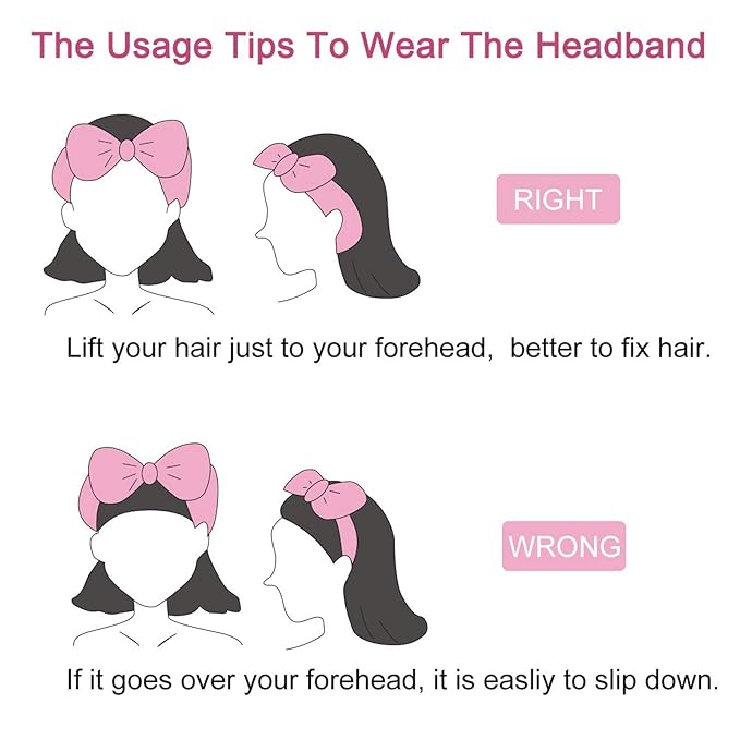 Casoty 8 Pcs Pink Spa Headbands, Soft Coral Fleece Hair Bow Headband for Washing Face, Makeup, Skincare, Yoga, Hair Accessory for Women, Girls, Adults, Gift