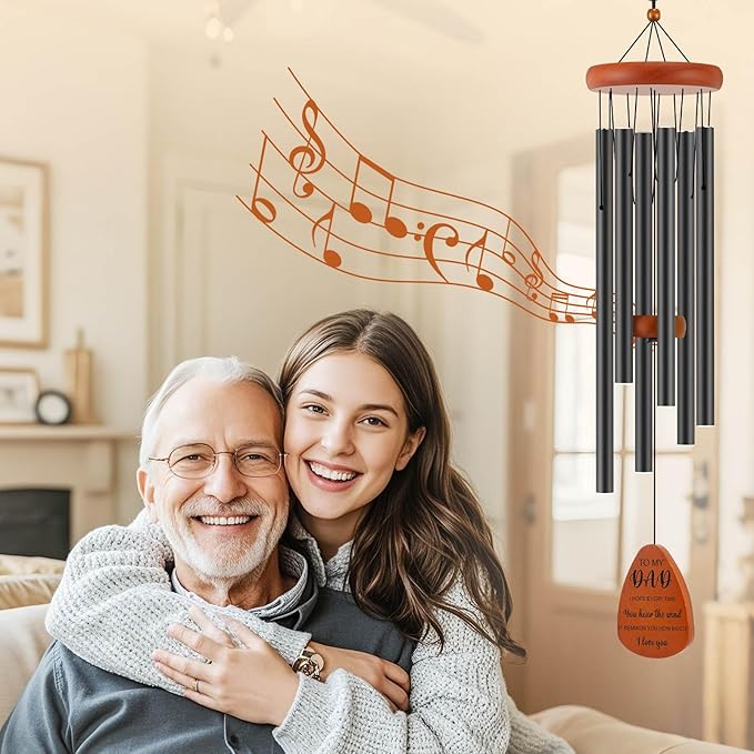 Dad Birthday Gifts from Daughter Son, Dad Gifts for Birthday, Fathers Day, Thanksgiving, Christmas, 32 Inch Wind Chimes Gift for Home Decor