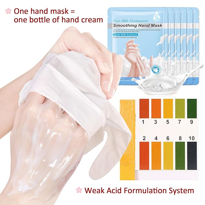 Hand Masks Moisturizing Gloves,6 Pairs Hydrating Hand Peel Masks Gift Set for Dry Cracked Hands Care,Long-lasting and Non-greasy Hand Moisturizer Gloves for Women K