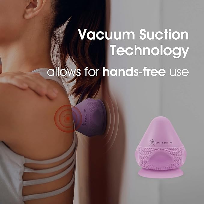 Solacium Mountable Massage Therapy Tool - Multi-Surface Suction Cup Wall Massage Tool for Sore Muscles, Myofascial Release, Stress Relief, Trigger Point and Deep Tissue Massage (Purple)
