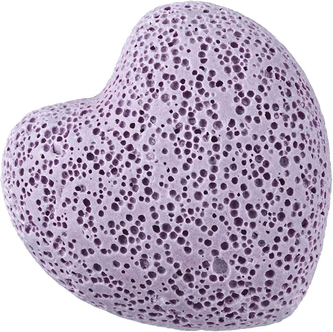 rockcloud Purple Lava Rock Stone Heart Shape Pocket Stones Dyed Lava Rocks Aromatherapy Essential Oil Diffuser Set, 0.9 Inch, 10 Pcs