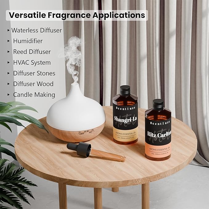 ShangriLa Inspired Essential Oil Blends For Diffuser - Lemon, Cypress & Ambergris Aromatherapy Blend for Home Luxury 8.45Fl oz Premium Fragrance Oils for Ultrasonic Waterless Scent Diffusers