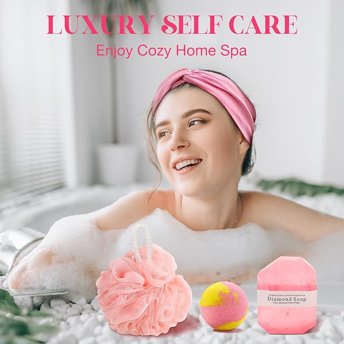 Birthday Gifts for Women - Self Care Gifts, Get Well Soon Gifts for Women, Unique Relaxing Spa Gifts Basket with Flannel Blanket, Tumbler, Socks, Soap & Candle, for Grandma Sister Mom, Wife, Her