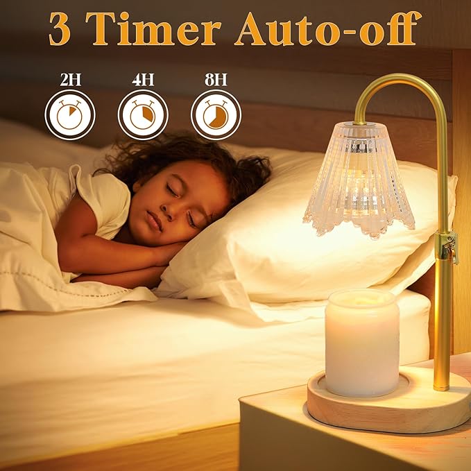 Candle Warmer Lamp with Timer, Dimmable Candle Lamp Adjustable Height, Birthday Gifts for Mom Women, House Warming Gifts New Home Decor