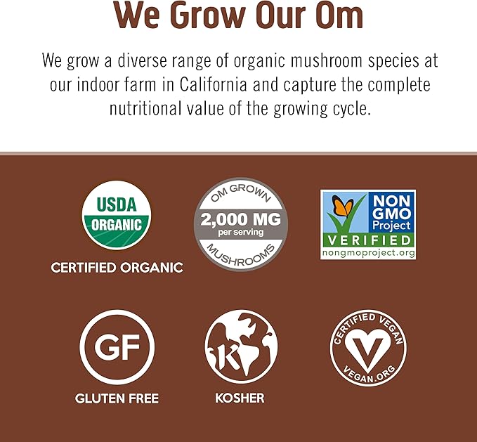 OM MUSHROOM SUPERFOOD Coffee Blend Mushroom Powder, Single Serve, 10 Count, Organic Arabica Beans, Lion's Mane, Cordyceps, Turkey Tail, Reishi Extract, Ginkgo Biloba, Supports Energy and Focus