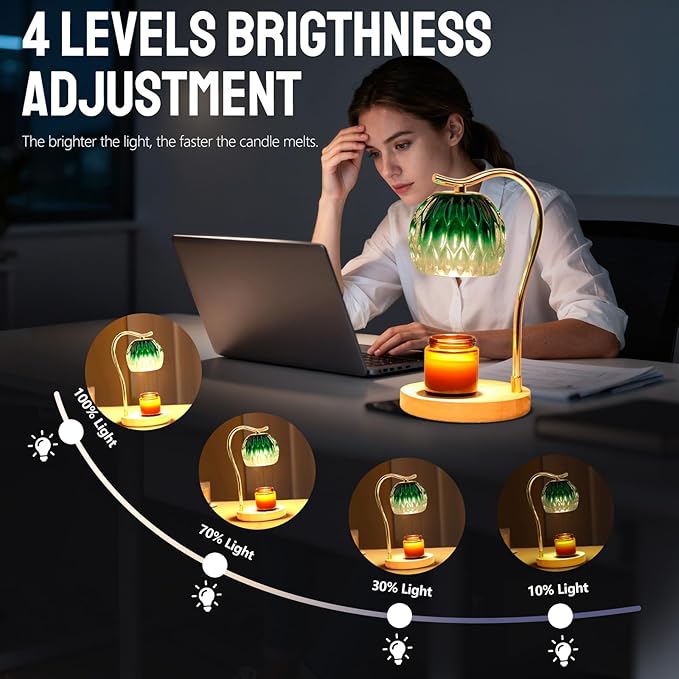 GEEZO Fragrance Candle Warmer Lamp,Electric Candle Warmer with Timer & Dimmer,Mom Christmas Birthday Gifts for Women, House Warming Gifts New Home Bedroom Decor