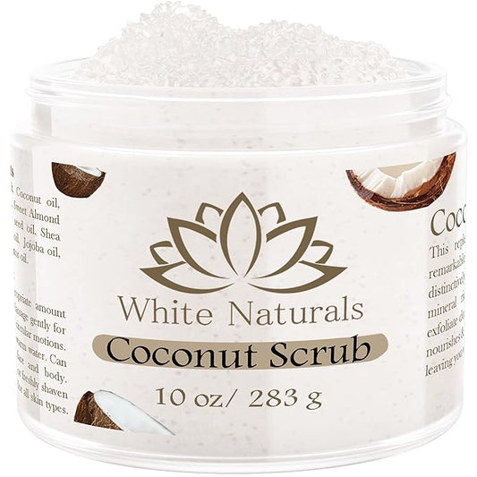 Organic Coconut Oil Scrub, Exfoliating Salt Body Scrub, Deep Cleansing for Soft Skin Remove Dead Skin Cells, Great for Toning Skin, Acne Stretch Marks Cellulite Bump Eraser, Natural Skincare Exfoliant