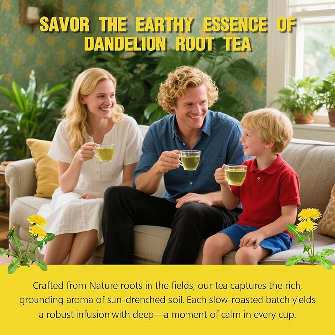 Dandelion Root Tea, Natural Dandelion Herbal Tea for Kidney & Liver Detox, Support Boost Immune System, Caffeine Free, No Additives (2)