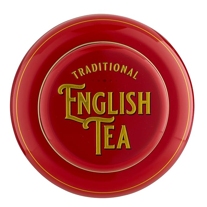 New English Teas Vintage Victorian Tea Caddy with 80 English Teabags (Red)