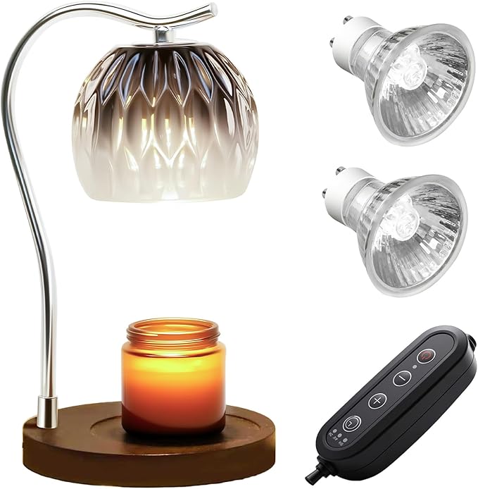 GEEZO Fragrance Candle Warmer Lamp,Electric Candle Warmer with Timer & Dimmer,Mom Christmas Birthday Gifts for Women, House Warming Gifts New Home Bedroom Decor