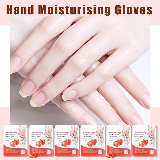 6 Pairs Hand Mask for Dry Cracked Hands,Nourishing Moisturizing Gloves,Hands Moisturizer for Deep Moisturizing,Silky Smooth Moisturizing Gloves,Hand Care Mask Set(J)