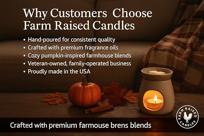 Farm Raised Candles - Pumpkin Patch Soy Wax Melts 1 LB Variety Pack (5 Scents) β Hand-Poured 100% Soy β Butterscotch, Vanilla Pie, Spice, Latte & Apple Cider β Fresh from The Farm Soy Wax Melts