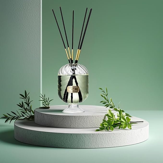 Reed Diffuser Set, Pretty Valley Home Diffuser 200Ml / 6.76 fl OZ Gift Box - Includes Reed Diffuser Sticks, Long Lasting Fragrance Oil and Glass Bottle for Office Living Room Decor (Honeysuckle)