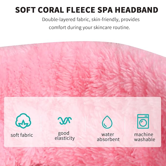 WSYUB 3Pcs Spa Headband, Makeup Headband for Washing Face, Bow Headbands for Women, Fluffy Skincare Headbands Microfiber Bow Knot Hair Band, Pink, Yellow, Dark Blue