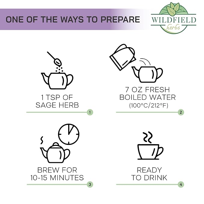 4 oz. Dried Sage Herb Herbs Tea (Salvia Officinalis) - 113g (4 oz) Herbal Tea Salvia Sage