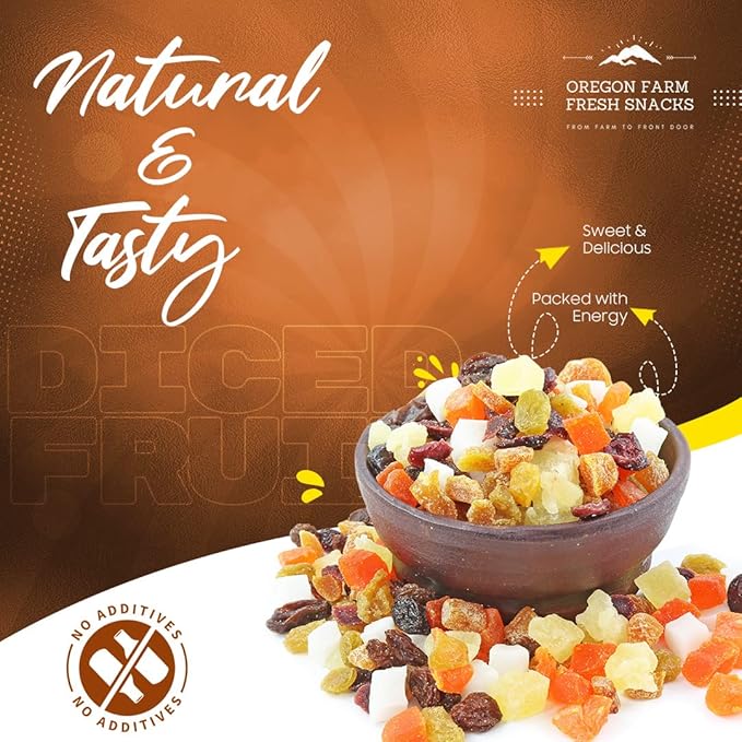 Oregon Farm Fresh Snacks Dried Fruit Mix – Snack Mix With Dried Cranberries, Coconut, Mango & Raisins - Healthy Adult & Kids Snacks - USA Made (24oz)