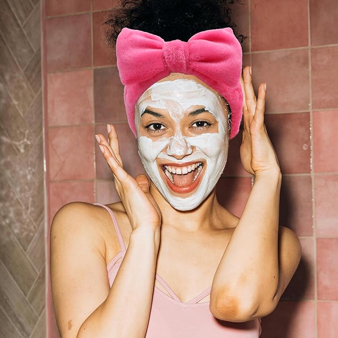 8 Pack Spa Headband for Washing Face,Pink Skincare Headband Set for Women Girls Cute Bow Headbands for Makeup Skin Care Head bands Sleepover Party Supplies for Girl