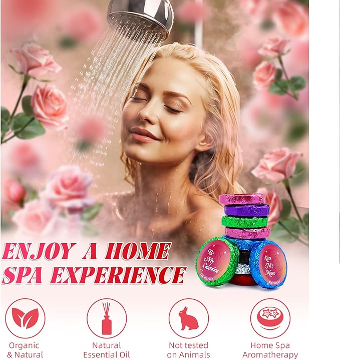 10 Rose Scented Shower Steamers – Luxe Aromatherapy Gift Set for Girls, Wives & Moms, Perfect Mother's Day Surprise