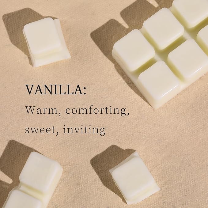 LETINE Wax Melts 10oz(4 Pack), Vanilla Scented Wax Melts, 100% Soy Wax Melts Wax Cubes with All- Natural Strong & Non Toxic Essential Oil for Warmer, Gifts Set for Home Fragrance/Spa/Seasonal Scents