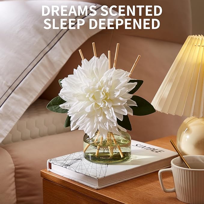 Reed Diffusers Set unfettered Dew Scent, Bathroom Floral Scent Diffuser, Reed Diffuser for 120 Days, Bathroom Diffuser with 7 Sticks, Office Desk Accessories, Bedroom Decor