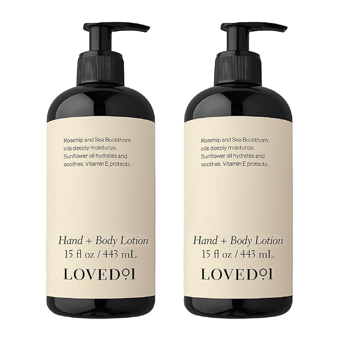 Loved01 Hand & Body Lotion, John Legend Skincare, Fragrance-Free, Daily Lightweight Cream, Formulated with Shea Butter & Vitamin E, 2-Pack (15 oz each)